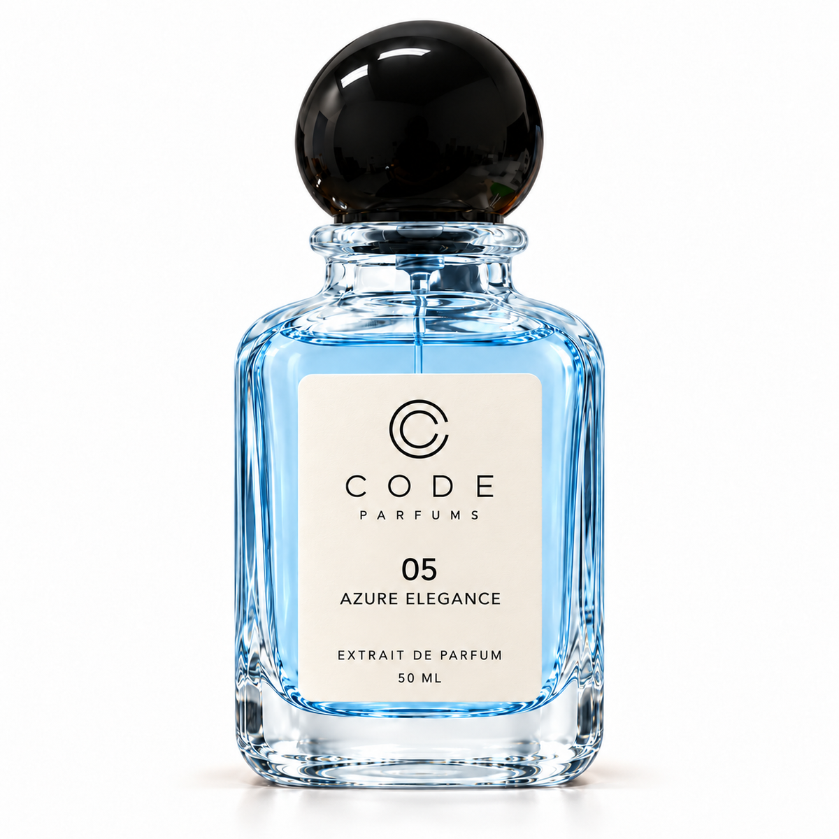 05 Azure Elegance 50 ml bottle with 28 × 40 mm label