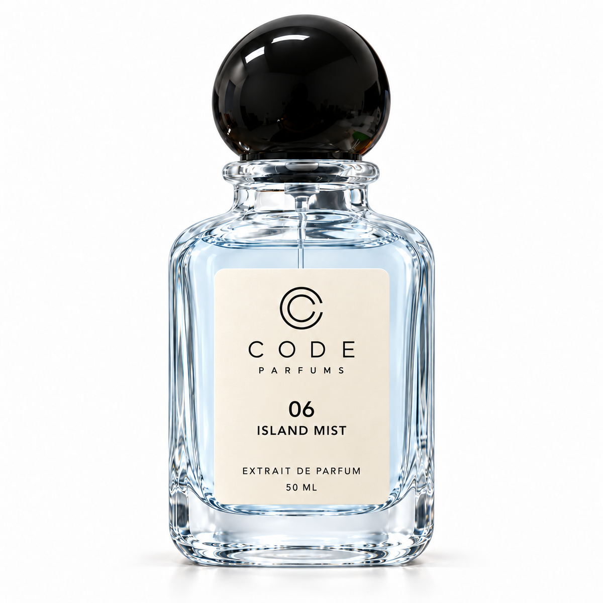 06 Island Mist 50 ml bottle with 28 × 40 mm label