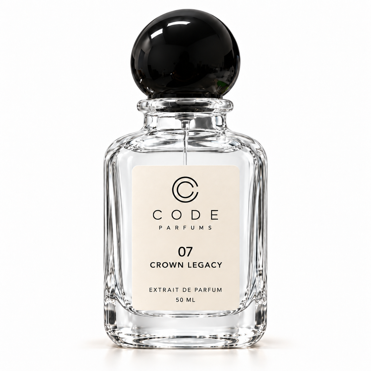 07 Crown Legacy 50 ml bottle with 28 × 40 mm label