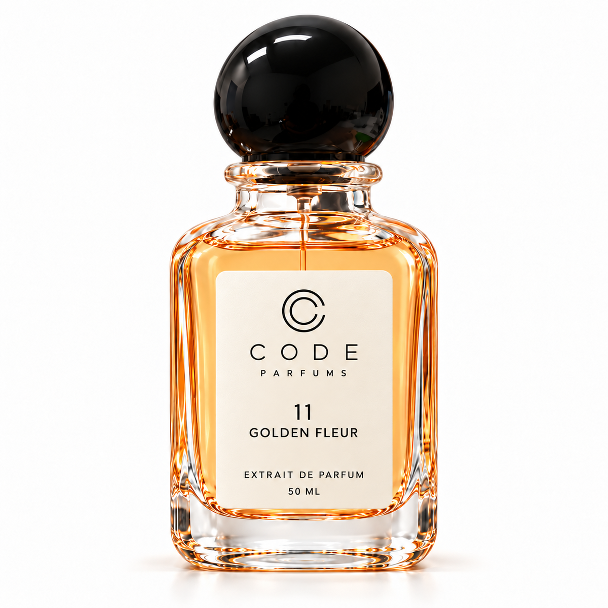 11 Golden Fleur 50 ml bottle with 28 × 40 mm label