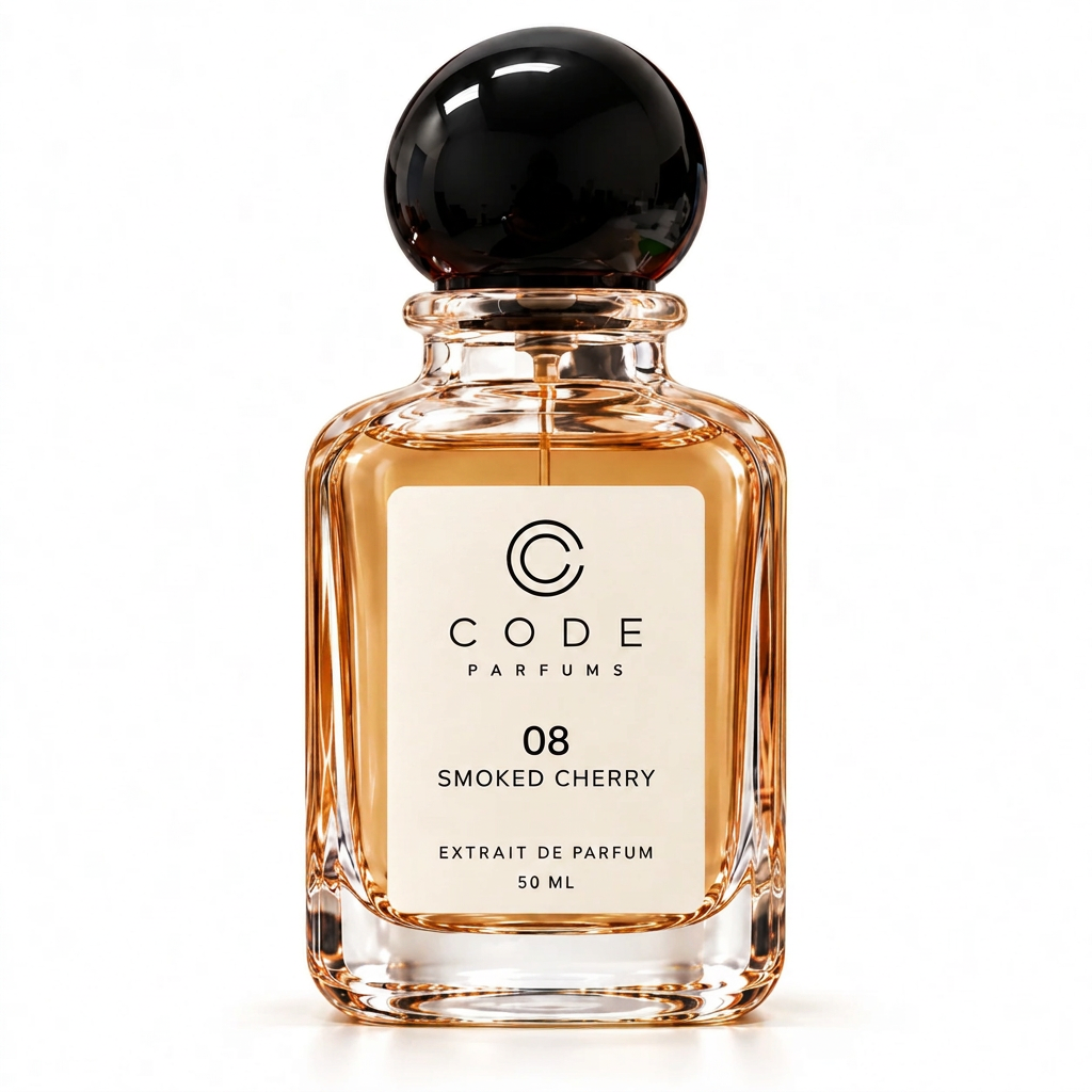 Smoked Cherry 08 50 ml with lighter amber liquid